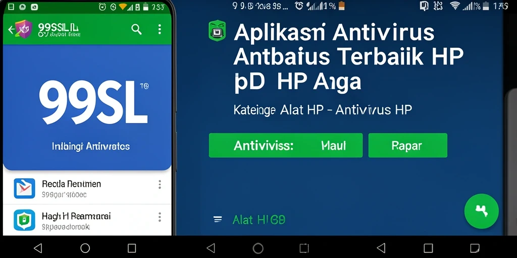 Screenshot antarmuka pengguna aplikasi Antivirus HP 99SL.
