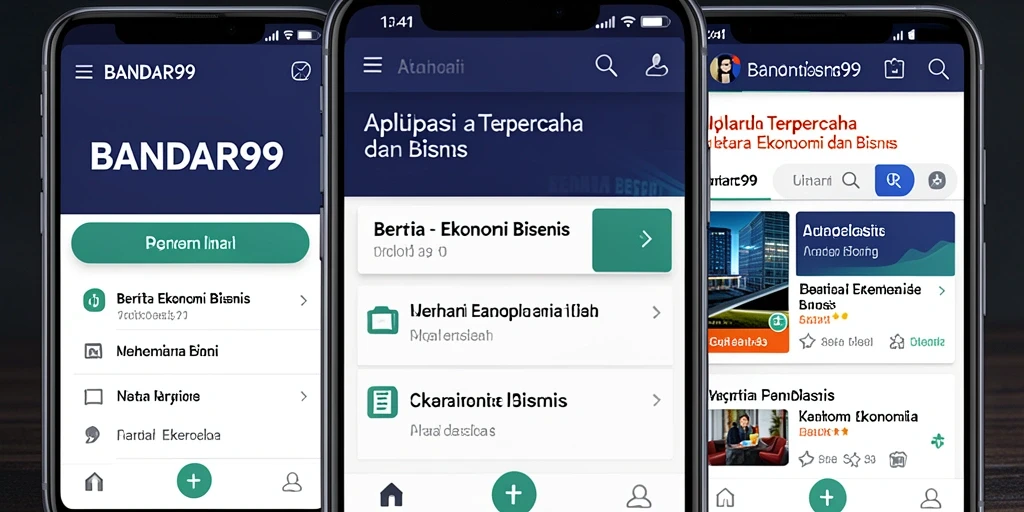 Antarmuka BANDAR99 menampilkan berita Ekonomi dan Bisnis yang informatif.