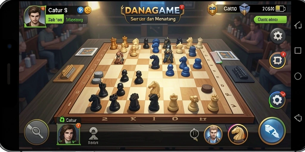 Antarmuka menarik dan fungsional dari gameplay Catur.