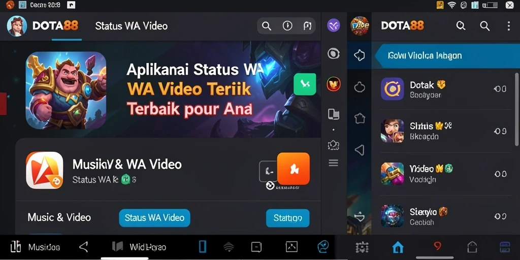 Antarmuka DOTA88 menampilkan pilihan video Status WA yang menarik.