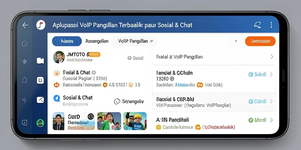 Antarmuka aplikasi JMTOTO yang intuitif untuk VoIP Panggilan.