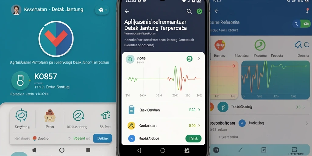 Tampilan antarmuka KO857 dengan fitur pemantauan detak jantung.
