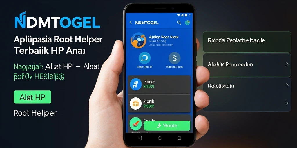 Antarmuka NDMTOGEL menampilkan berbagai fungsi Root Helper yang mudah diakses.