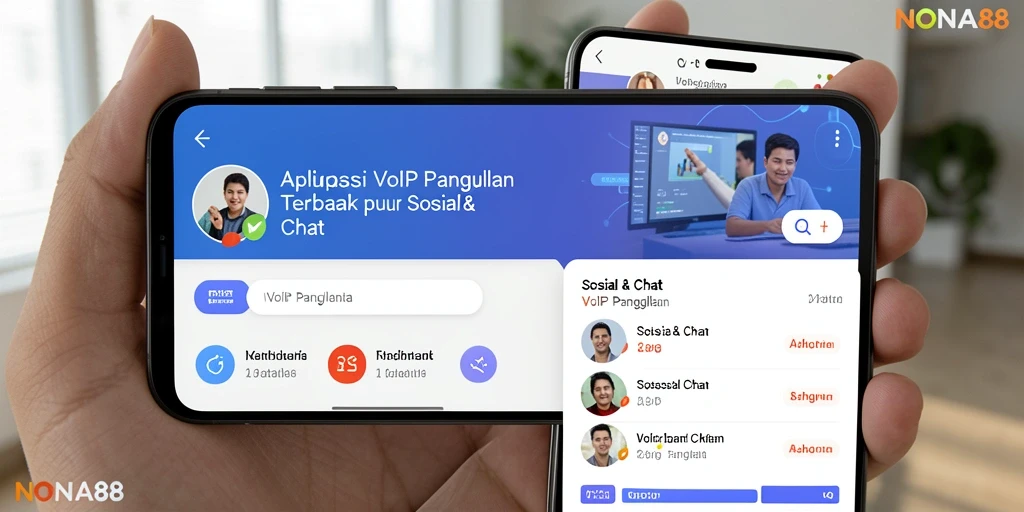 Tampilan antarmuka pengguna NONA88 untuk VoIP Panggilan yang sederhana dan efektif.