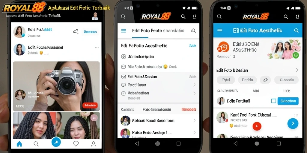 Antarmuka ROYAL88 yang menarik untuk editing foto aesthetic.
