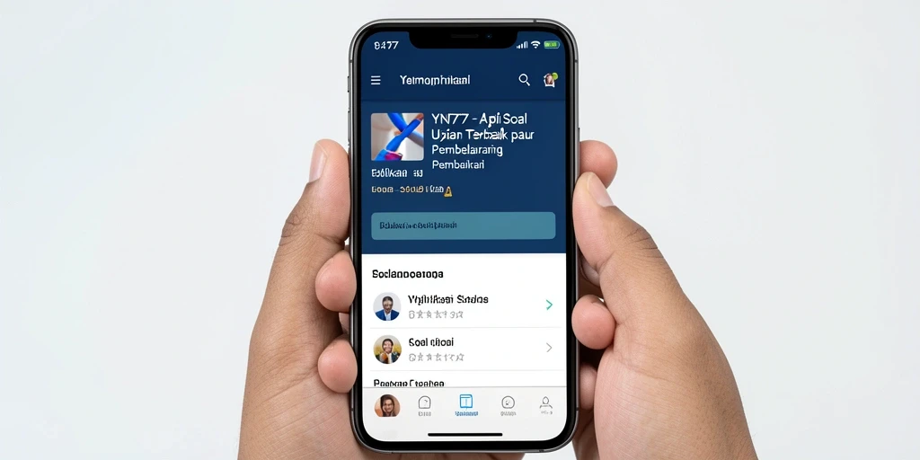 Antarmuka YN777 menampilkan soal ujian yang interaktif dan mudah dinavigasi.